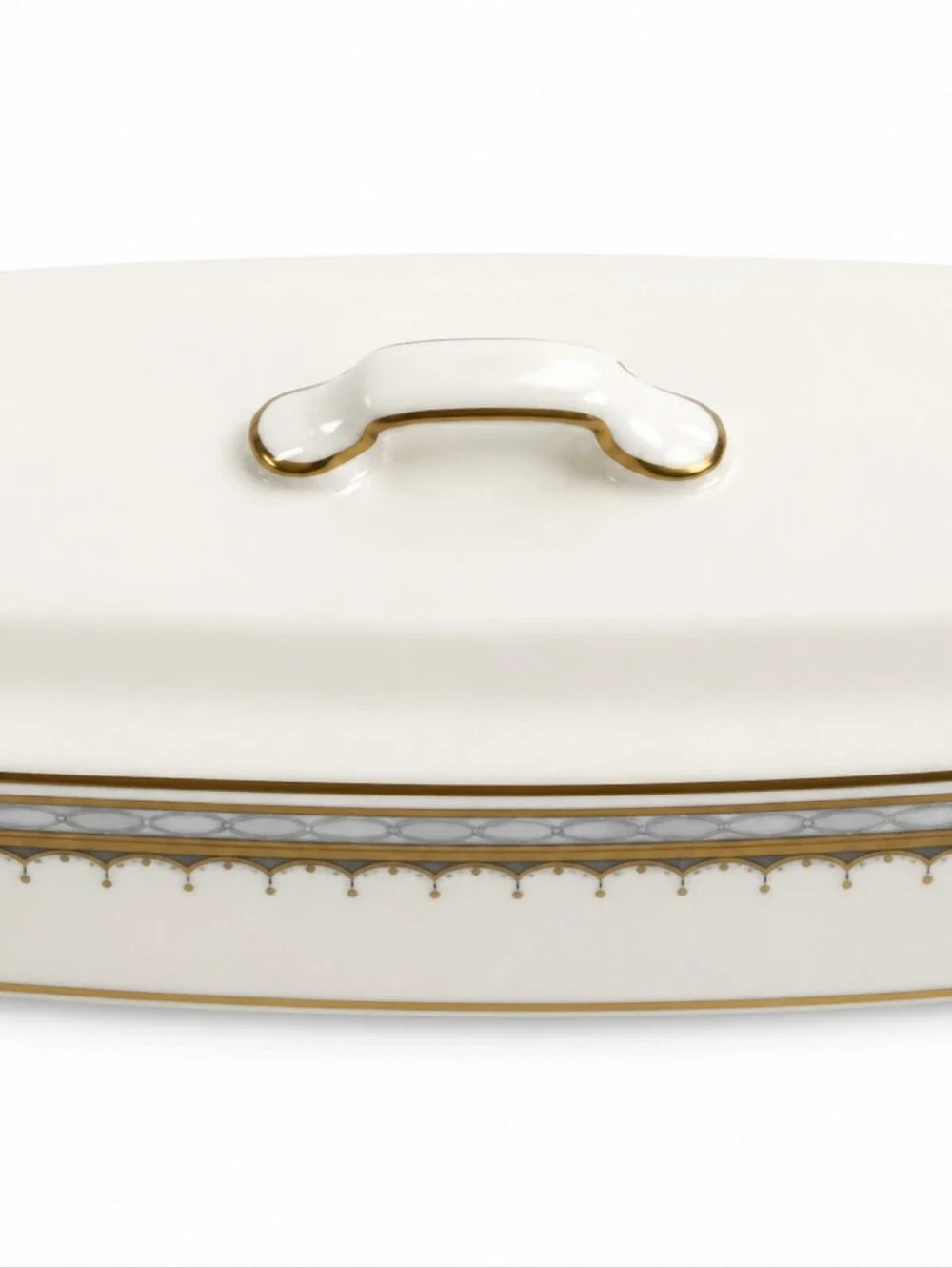 Mikasa Sheraton Covered Butter Dish Cover 1/4 lb Ivory Gold Fine China Japan